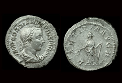 Gordian III, Denarius, Laetitia reverse, Rare!